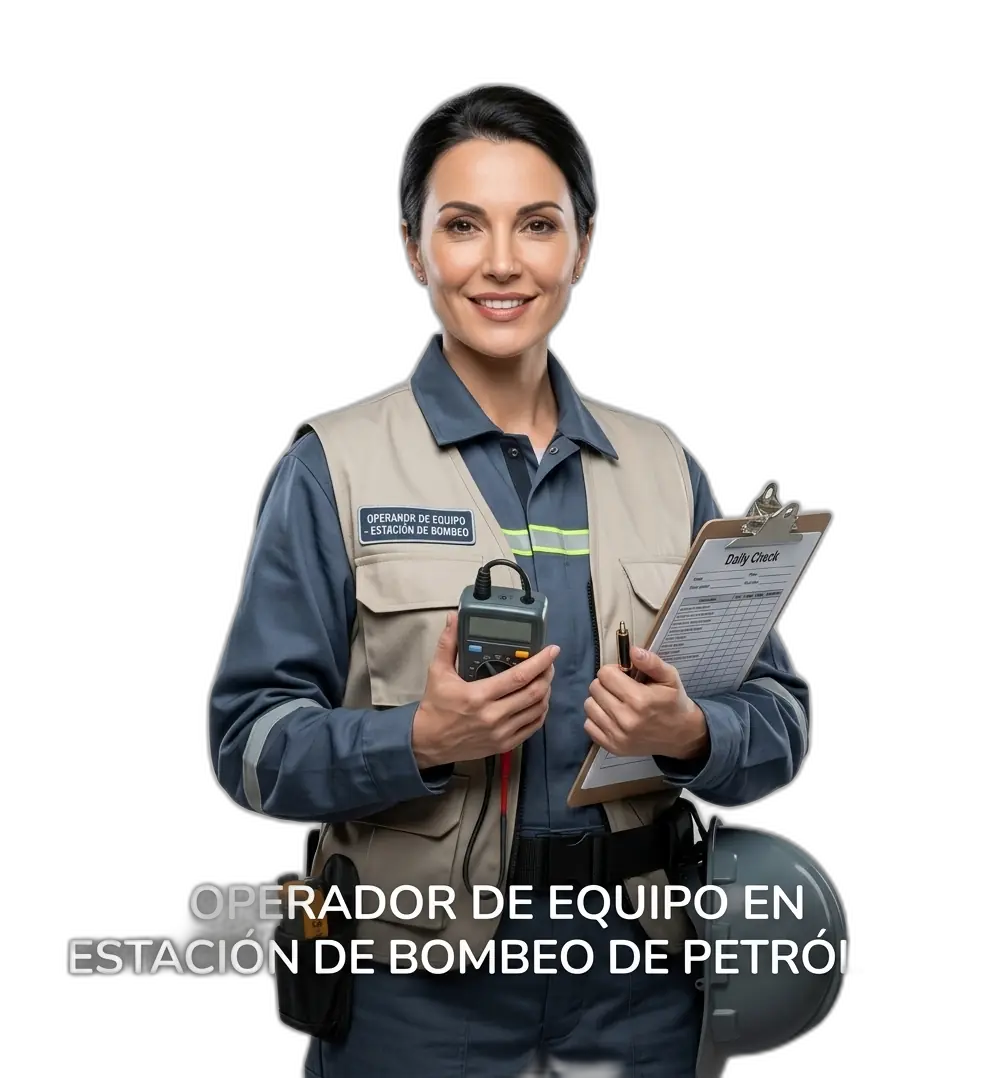 Operador de equipo en estación de bombeo de petróleo