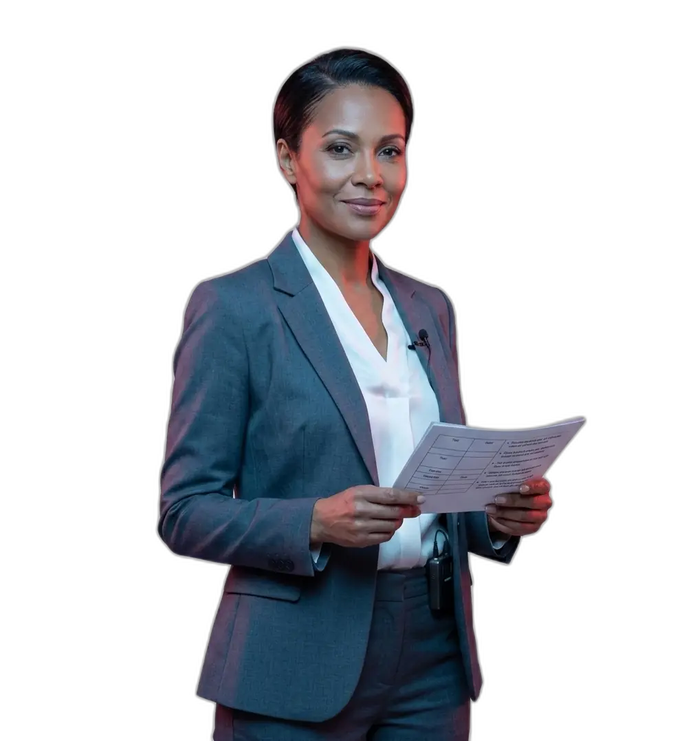 Presentador de informativos en televisión o radio
